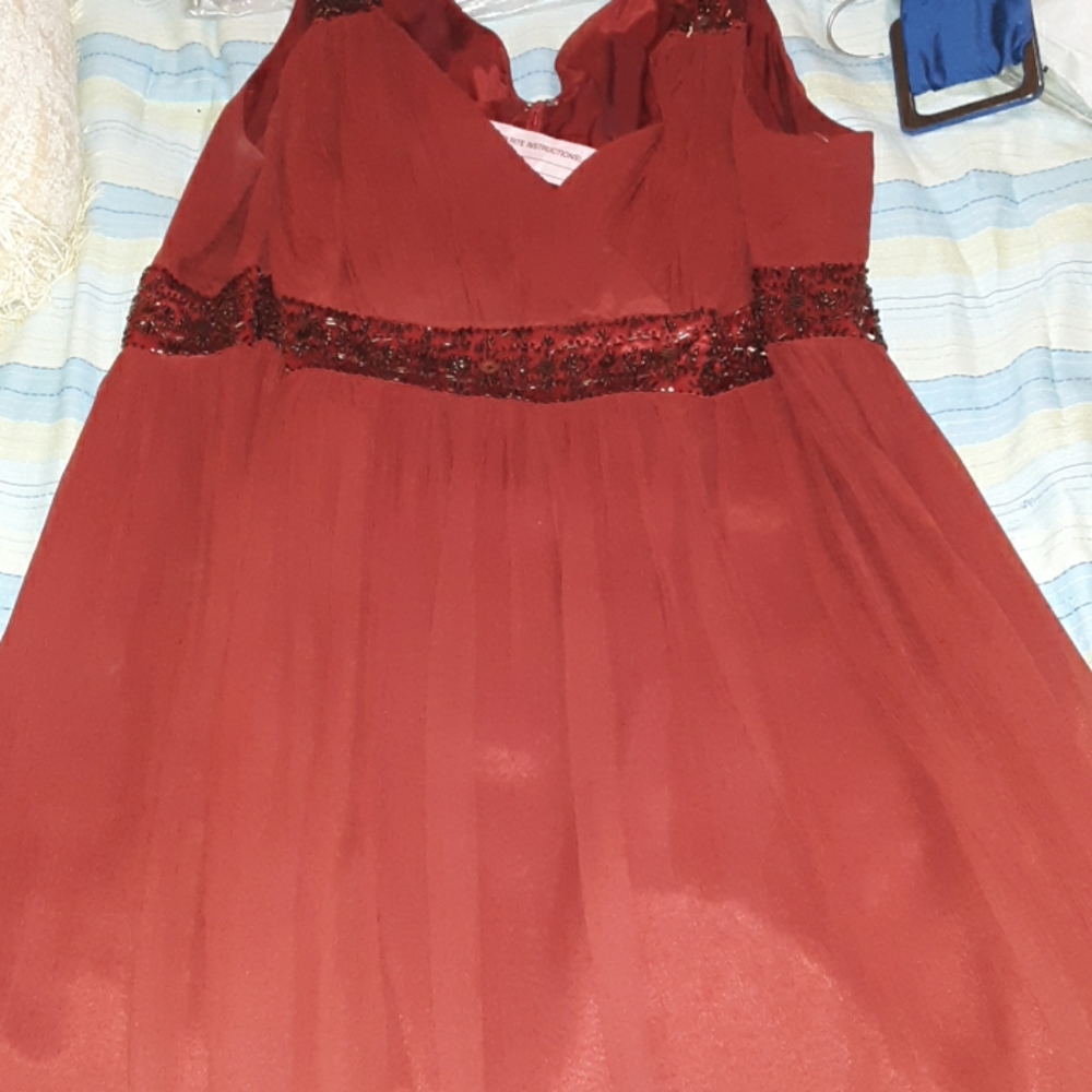 A red sparkly dress